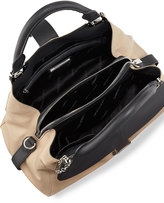Thumbnail for your product : Charles Jourdan Becky II Two-Tone Lizard Embossed Leather Satchel Bag, Natural/Black