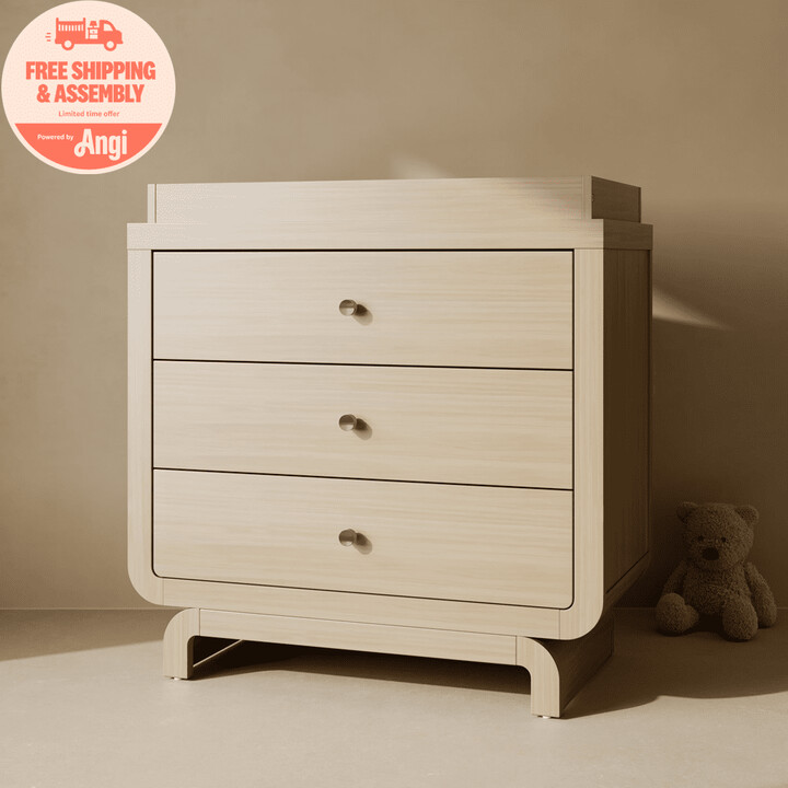 Stork Craft Storkcraft Santorini 3 Drawer Dresser with Infant Changing Topper, Driftwood