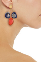 Thumbnail for your product : EJING ZHANG Patter 18-karat Gold-plated Resin Earrings