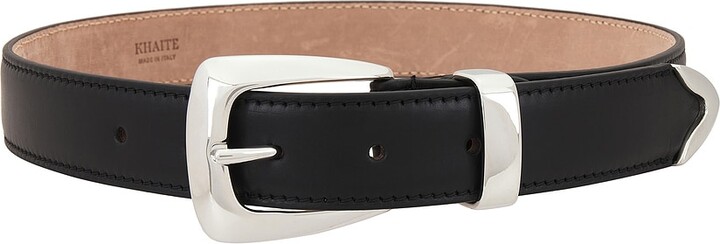 KHAITE Benny Silver Hardware Belt in Black
