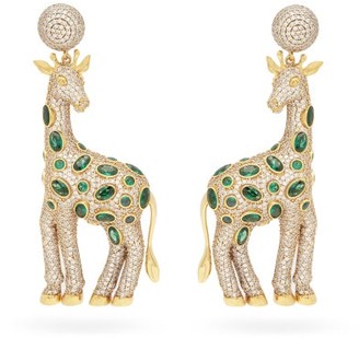 BEGÜM KHAN Petite Giraffe 24kt Gold-plated Clip Earrings - Green Gold