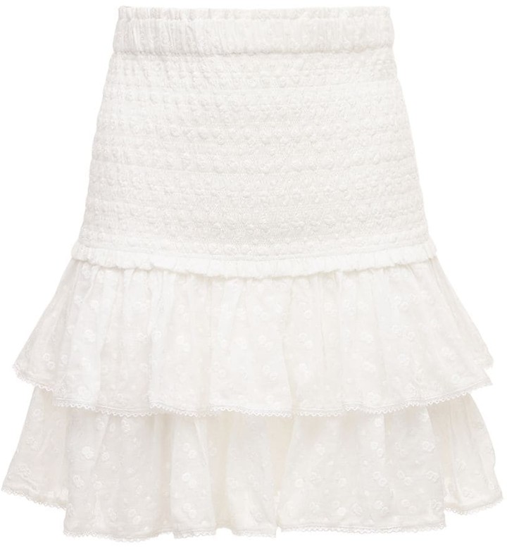 Etoile Isabel Marant Tinaomi Embroidered Cotton Mini Skirt - ShopStyle