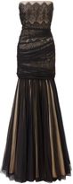 Thumbnail for your product : Ariella Black beige gabriella lace long dress