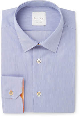 Paul Smith Blue Soho Slim-Fit Striped Cotton Shirt