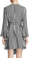Thumbnail for your product : Bardot Striped Bell-Sleeve Wrap Dress