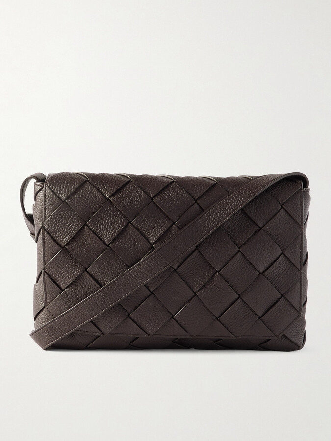 Large Diago Intrecciato Full-Grain Leather Messenger Bag