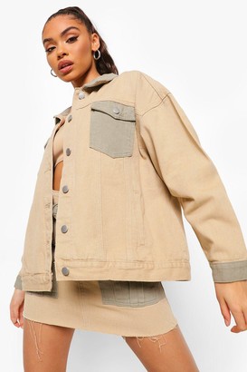 Beige Denim Jacket | Shop the worldâs largest collection of fashion | ShopStyle UK