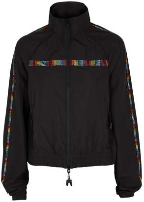 Adam Selman Sport Black Crystal-embellished Shell Jacket