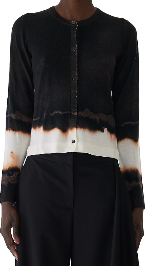 Jason Wu Collection Burned Stripe Wool Cardigan