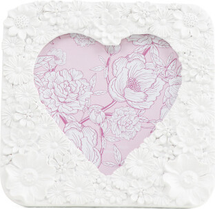 TJMAXX 4X4 Brushed Daisy Heart Cut Out Tabletop Picture Frame