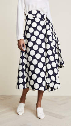 Awake Giant Polka Dot Skirt with Pleats