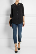 Thumbnail for your product : Equipment Reese crystal-embellished washed-silk shirt