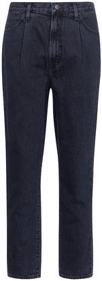 Pleated Peg high-rise tapered jeans