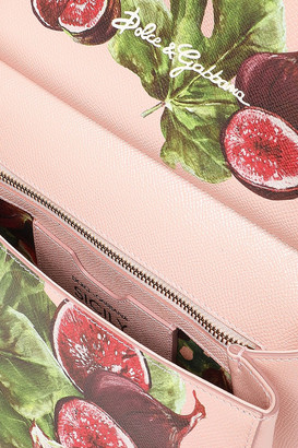 Dolce & Gabbana Embellished Printed Textured-leather Shoulder Bag