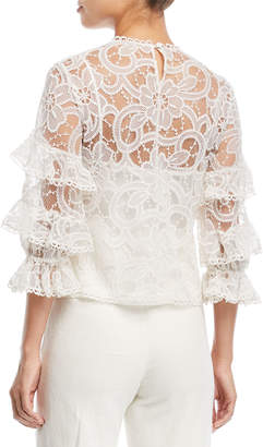 Alexis Ariell 3/4-Sleeve Lace Top