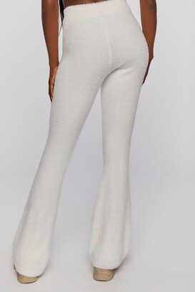 Forever 21 Women's Fuzzy Flare Pants in White Large - ShopStyle