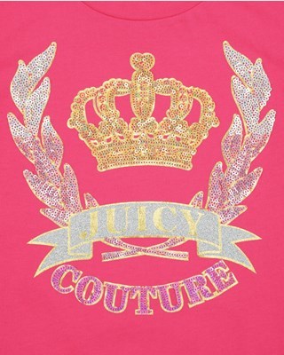 Juicy Couture Girls Logo Jc Laurel Short Sleeve Tee