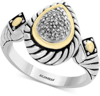 Effy Balissima by Diamond Two-Tone Ring (1/10 ct. t.w.) in Sterling Silver & 18k Gold