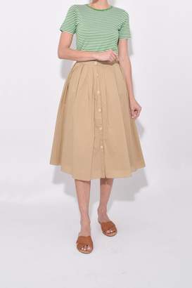Alex Mill Cotton Midi Skirt in Vintage Khaki