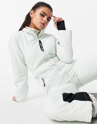 ASOS 4505 ski jacket in silver with fanny pack
