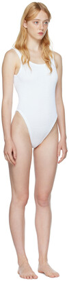 Hunza G White Crinkled One-Piece Swimsuit