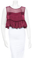 Thumbnail for your product : Elizabeth and James Silk Crop Top