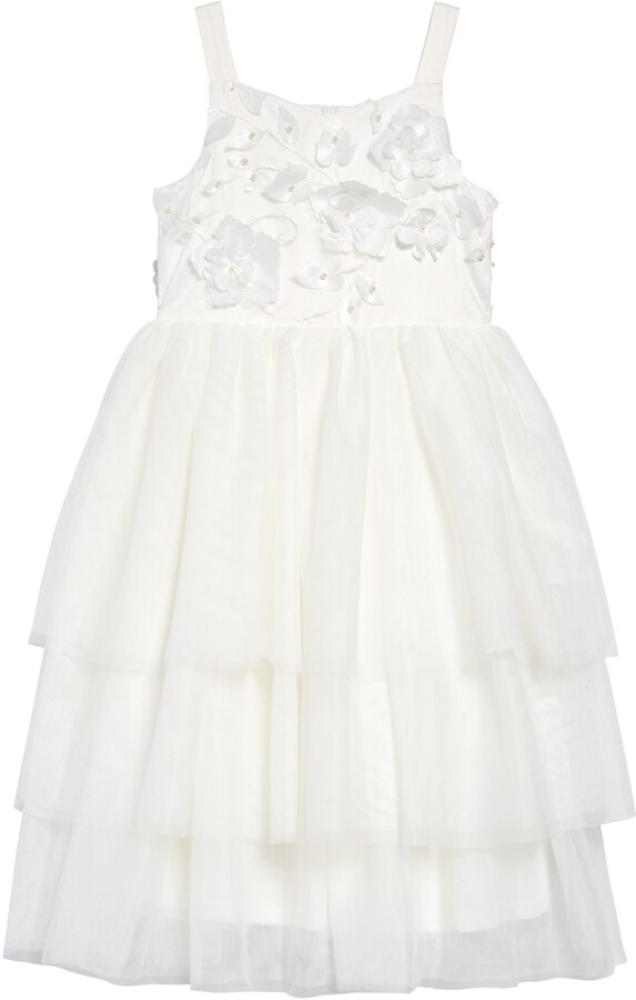 us angels lace bodice box pleat dress