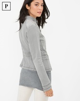 Thumbnail for your product : White House Black Market Petite Quilted-Shoulder Denim Jacket
