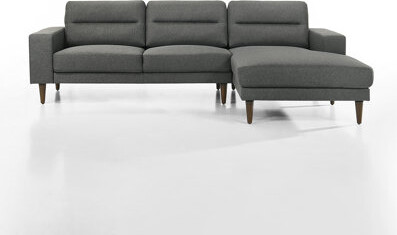 George Oliver Loseff Pointer 2-Piece Fabric Upholstered Sectional, Gray