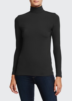 Majestic Filatures Fitted Long-Sleeve Turtleneck Top