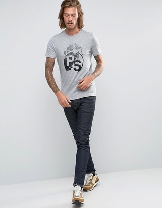 Paul Smith PS by  T-Shirt With PS Print In Slim Fit Gray EXCLUSIVE