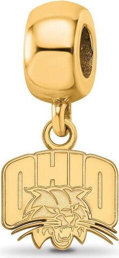 Black Bow Jewelry Co. BlackBowJewelry14kYellowGoldPlatedSterlingSilverOhioBobcatsNCAAExtraSmallOhioMascotBeadCharm