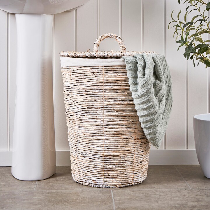 Dunelm White Wash Wicker Laundry Basket White ShopStyle