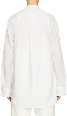Chloé Side-Button Long-Sleeve Tunic, White