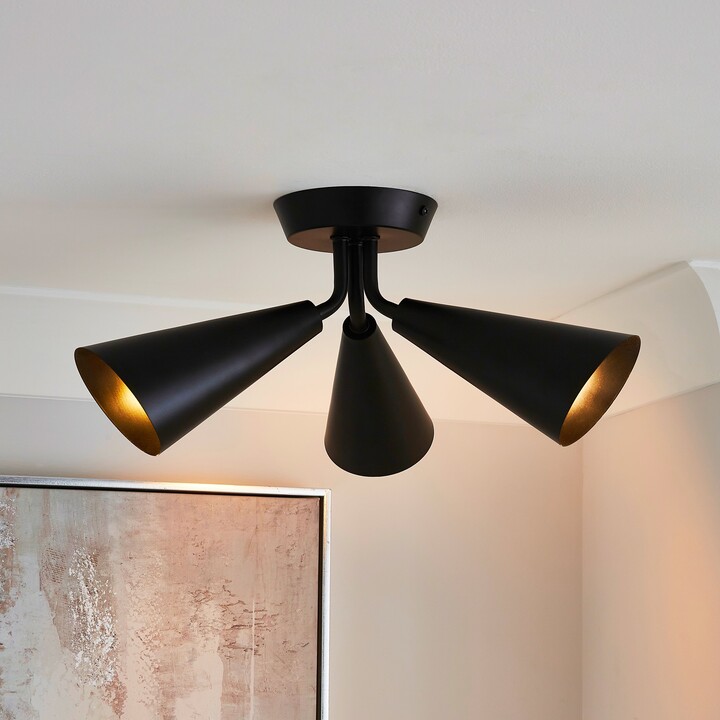 Dunelm Cone 3 Light Ceiling Fitting Black ShopStyle