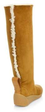 See by Chloe Daria Tall Shearling & Suede Wedge Boots