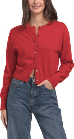 TJMAXX Cashmere Rhinestone Button Cardigan
