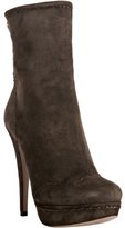 Thumbnail for your product : Prada taupe suede stitched platform booties