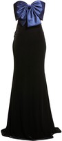 Thumbnail for your product : Badgley Mischka Bow-Front Strapless Velvet Gown