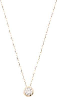 TJMAXX 14Kt Gold Lab Grown Diamond Bezel Pendant Necklace, Diamond/Gold