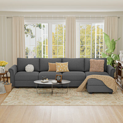 Latitude Run Modular 5-Seater Sectional Sofa Convertible L Shaped Sofa Couch With Chaise And Storage Comfy Modular Sofa Couch For Bedroom Living Room Office M