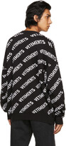 Thumbnail for your product : Vetements Black & White All-Over Logo Cardigan