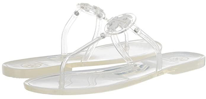 clear jelly sandals with bow