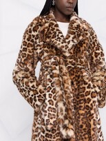 Thumbnail for your product : P.A.R.O.S.H. Leopard-Print Faux-Fur Trench Coat
