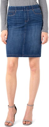 pull on denim skort