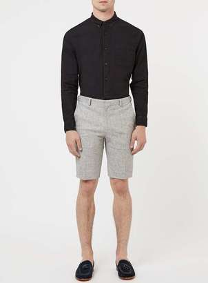Topman Grey Textured Long Length Formal Shorts