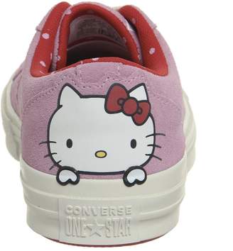 Converse One Star Trainers Pink Hello Kitty