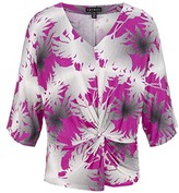 Thumbnail for your product : Tribal 3/4 Sleeve Top w/ Knot (Hot Pink) Women's Clothing