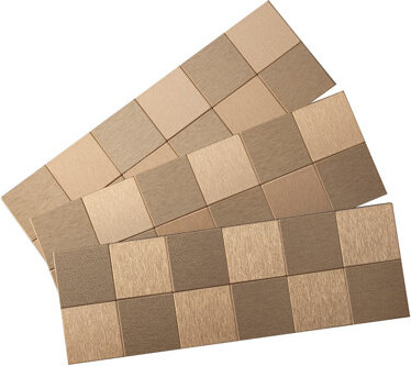 Aspect Square 12" x 4" Matted Metal Tile in Champagne