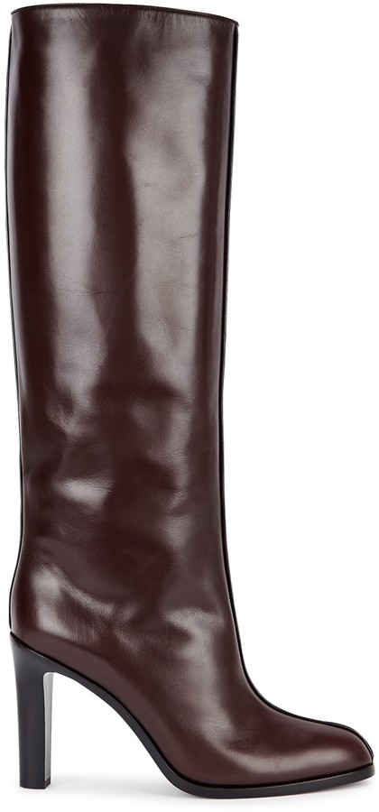 plum leather boots